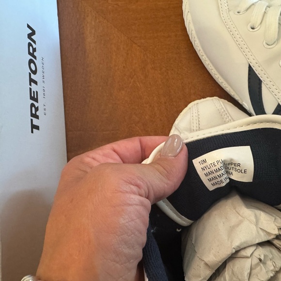 Tretorn White Sneakers with Navy Trim - Picture 6 of 6